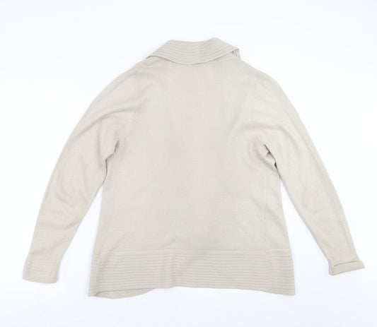 Womens UK Size 14 BHS Beige Cardigan Jumper