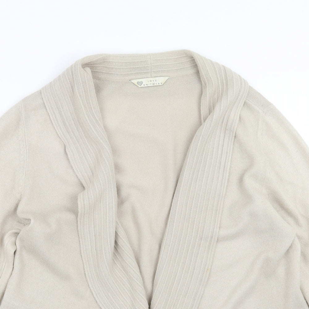 Womens UK Size 14 BHS Beige Cardigan Jumper