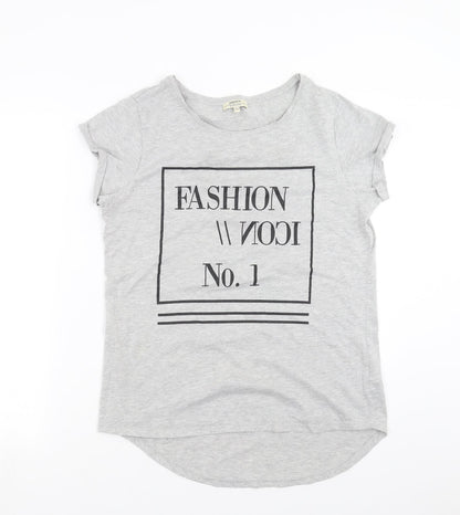 Womens UK Size 12 Papaya Grey Basic T-Shirt