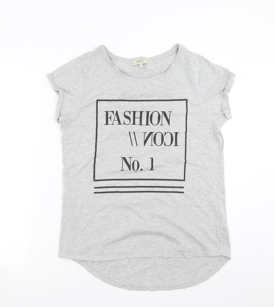 Papaya Womens Grey   Basic T-Shirt Size 12  - Fashion Icon