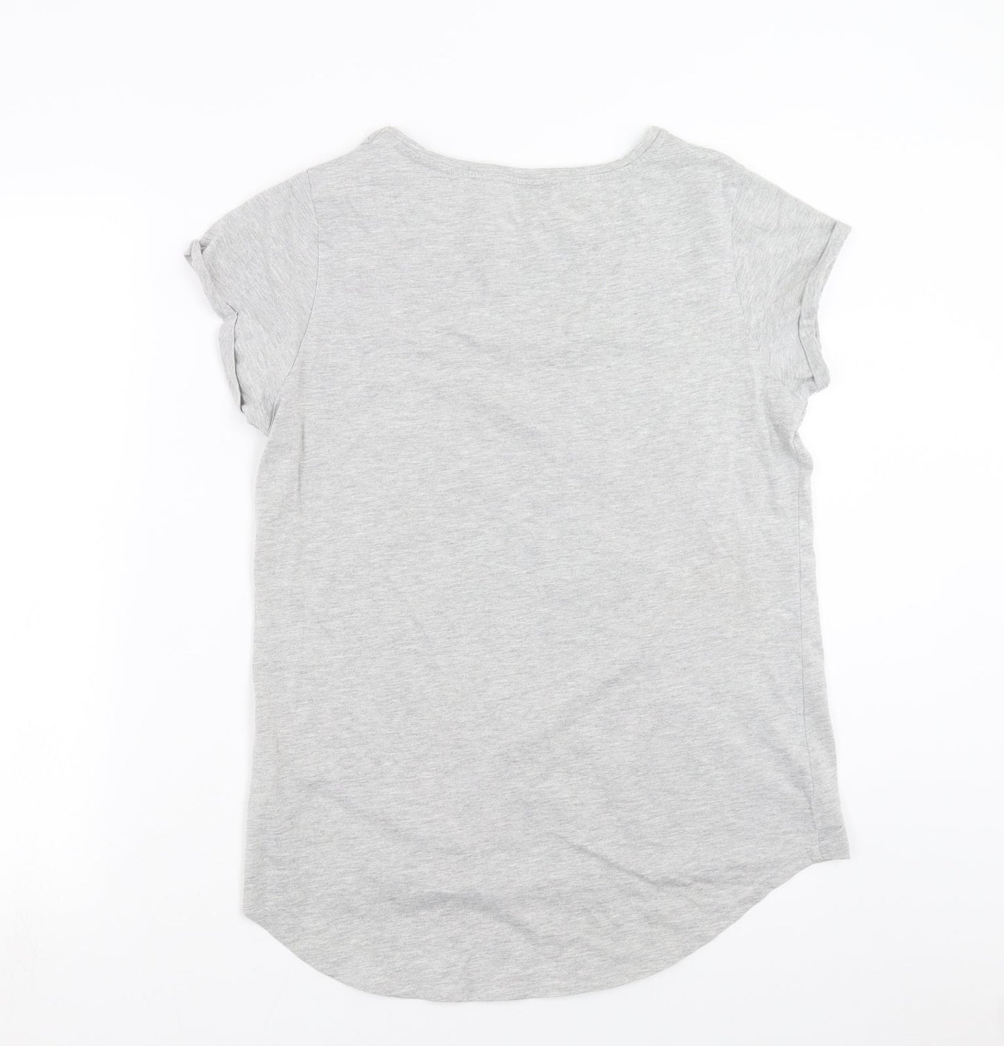 Womens UK Size 12 Papaya Grey Basic T-Shirt