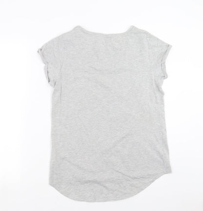 Womens UK Size 12 Papaya Grey Basic T-Shirt