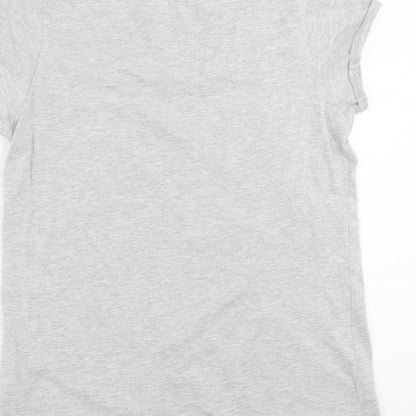 Womens UK Size 12 Papaya Grey Basic T-Shirt