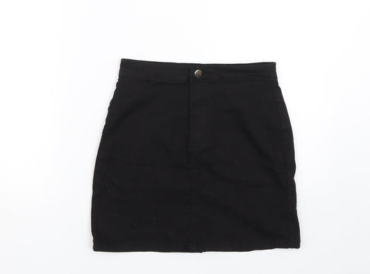 PRETTYLITTLETHING Womens Black  Denim Mini Skirt Size 8