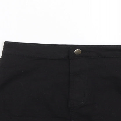 PRETTYLITTLETHING Womens Black  Denim Mini Skirt Size 8