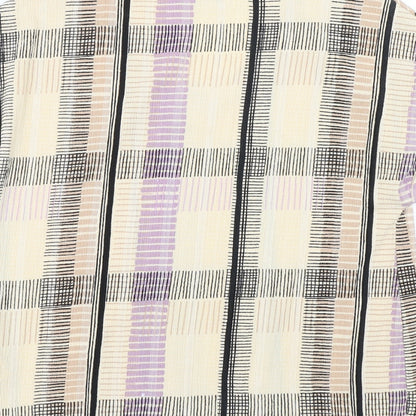 M&S Womens Beige Geometric  Basic T-Shirt Size 12