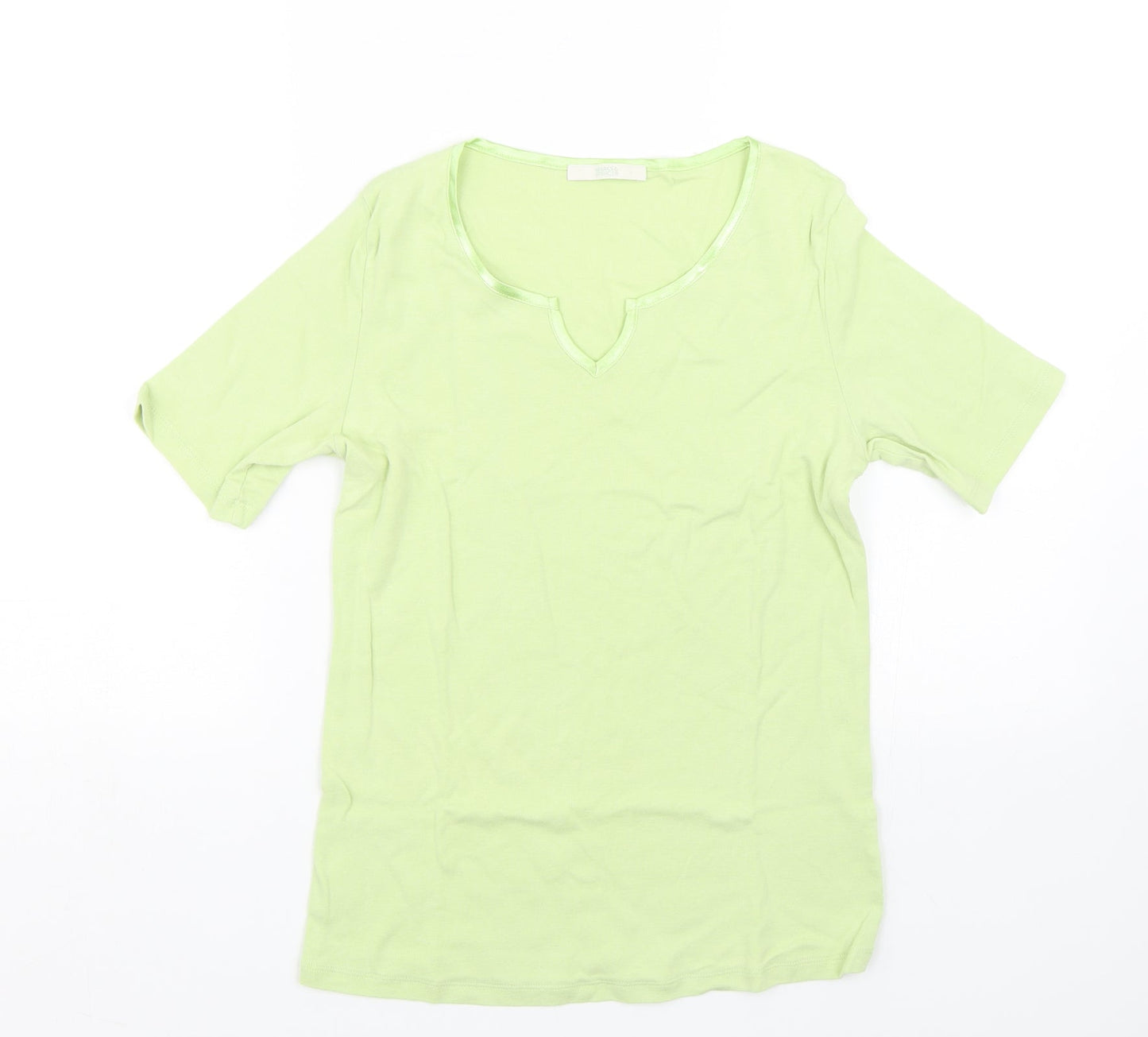 Womens UK Size 12 M&S Green Basic T-Shirt
