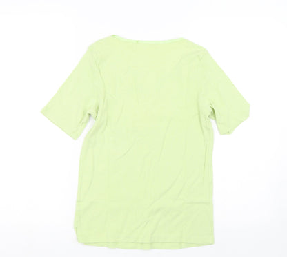 Womens UK Size 12 M&S Green Basic T-Shirt