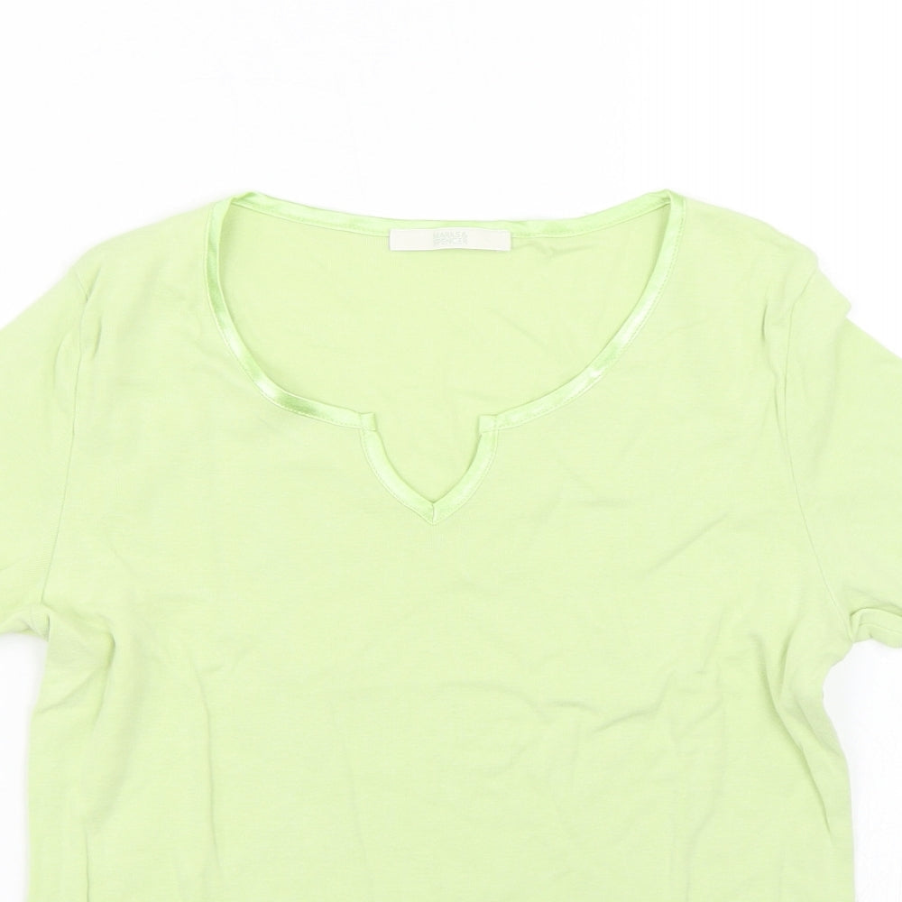 Womens UK Size 12 M&S Green Basic T-Shirt
