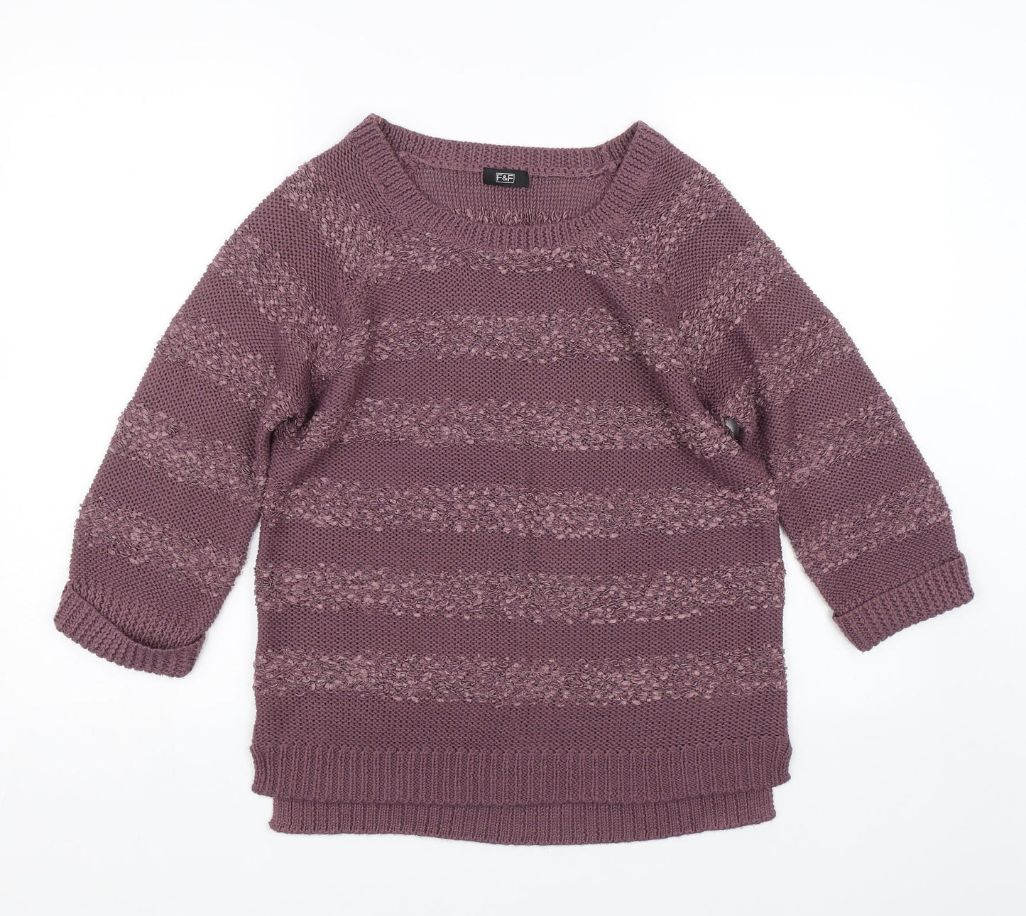 F&F Womens Purple Floral  Pullover Jumper Size 12