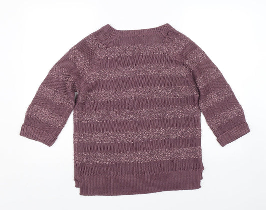 F&F Womens Purple Floral  Pullover Jumper Size 12