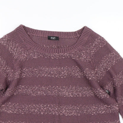 F&F Womens Purple Floral  Pullover Jumper Size 12