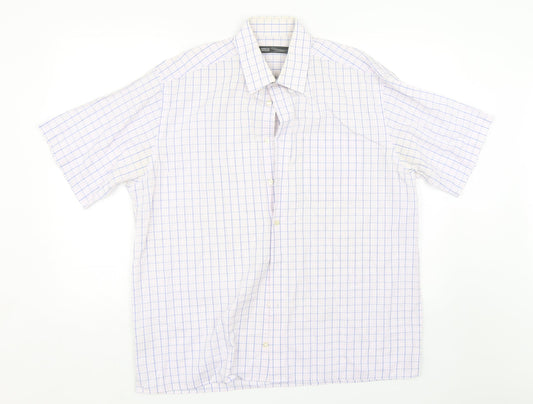Mens UK Size 16.5 M&S Pink  Button-Up Short Sleeve Casual Shirt