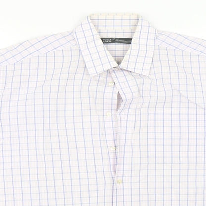 Mens UK Size 16.5 M&S Pink  Button-Up Short Sleeve Casual Shirt