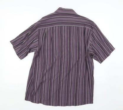 Wolsey Mens Purple Striped   Button-Up Size L