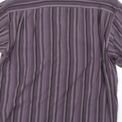 Wolsey Mens Purple Striped   Button-Up Size L