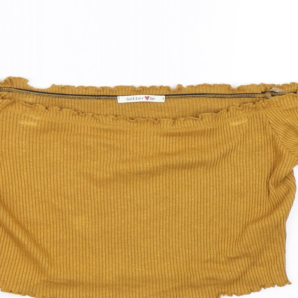 Better be Womens Yellow   Cropped T-Shirt Size S