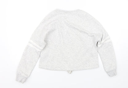 M&S Girls Grey Striped  Pullover Sweatshirt Size 10-11 Years