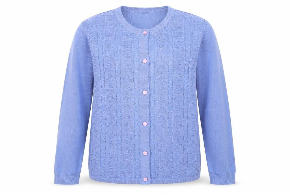 Womens UK Size M Isle Essentials Blue Cardigan Jumper