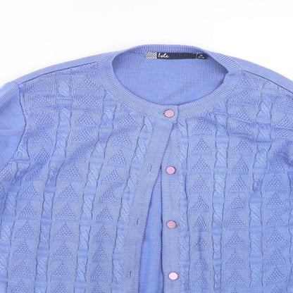 Isle Essentials Womens Blue   Cardigan Jumper Size M