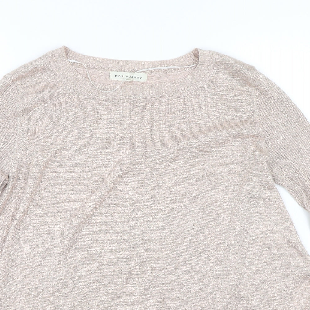 Womens UK Size M Retrology Pink Pullover Jumper