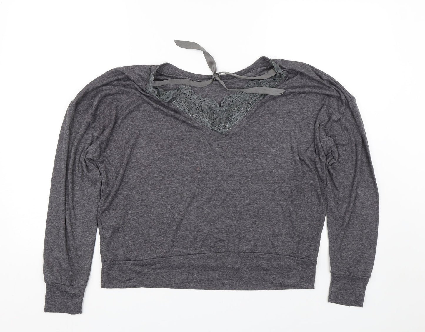 Womens UK Size 12 New Look Grey Basic T-Shirt