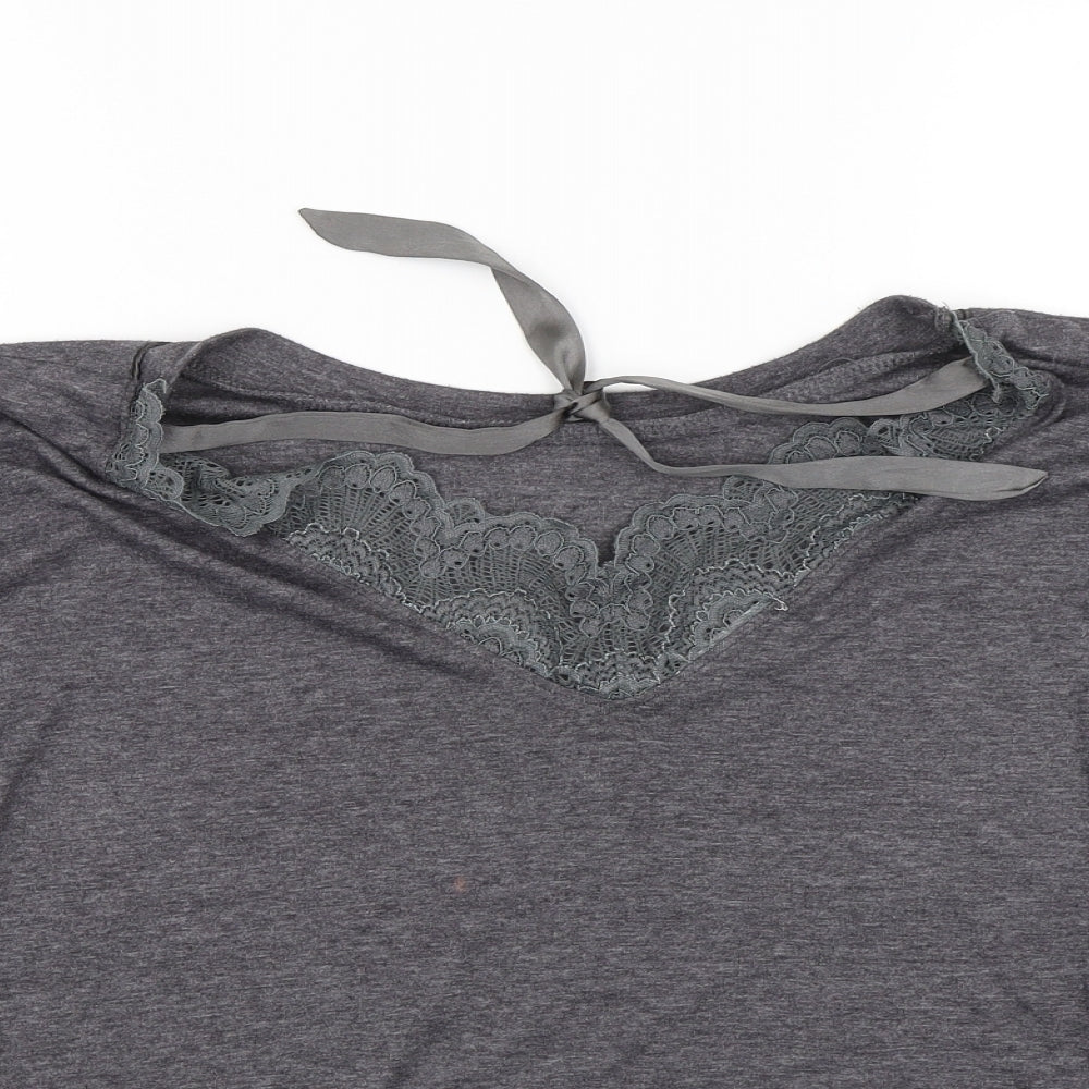 Womens UK Size 12 New Look Grey Basic T-Shirt