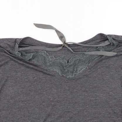 Womens UK Size 12 New Look Grey Basic T-Shirt