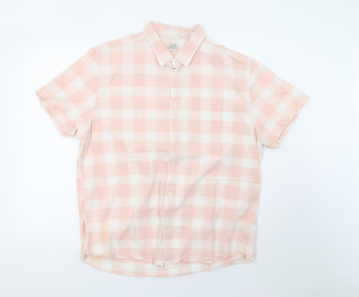 Mens UK Size XL Matalan Red  Button-Up Short Sleeve Casual Shirt