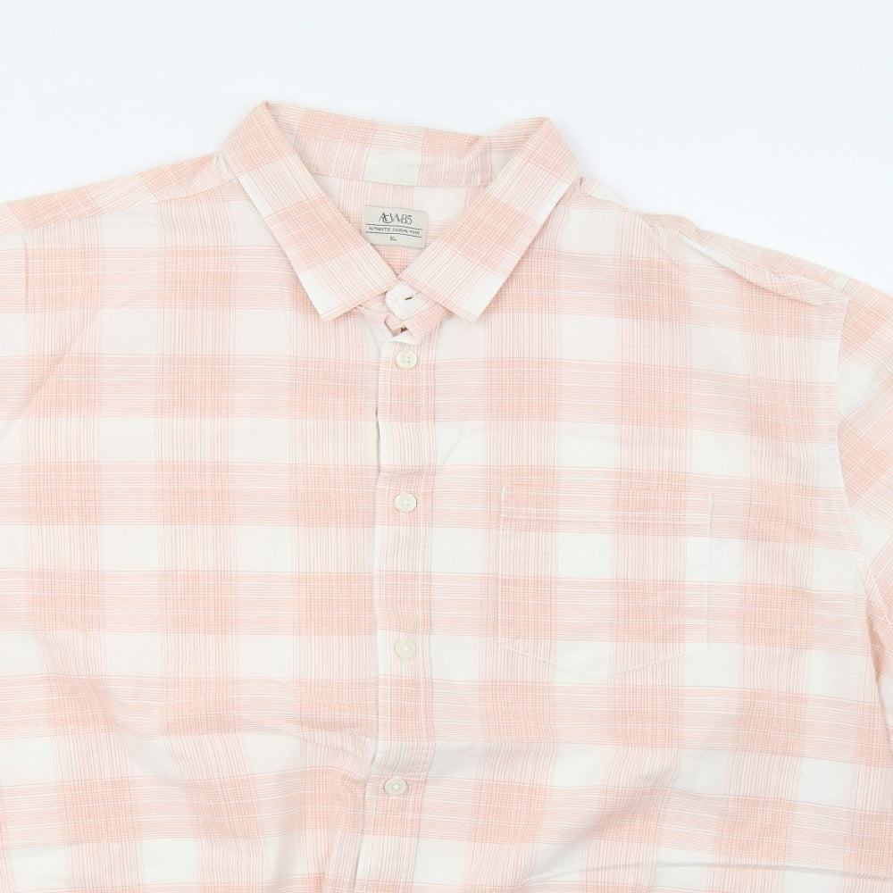 Mens UK Size XL Matalan Red  Button-Up Short Sleeve Casual Shirt