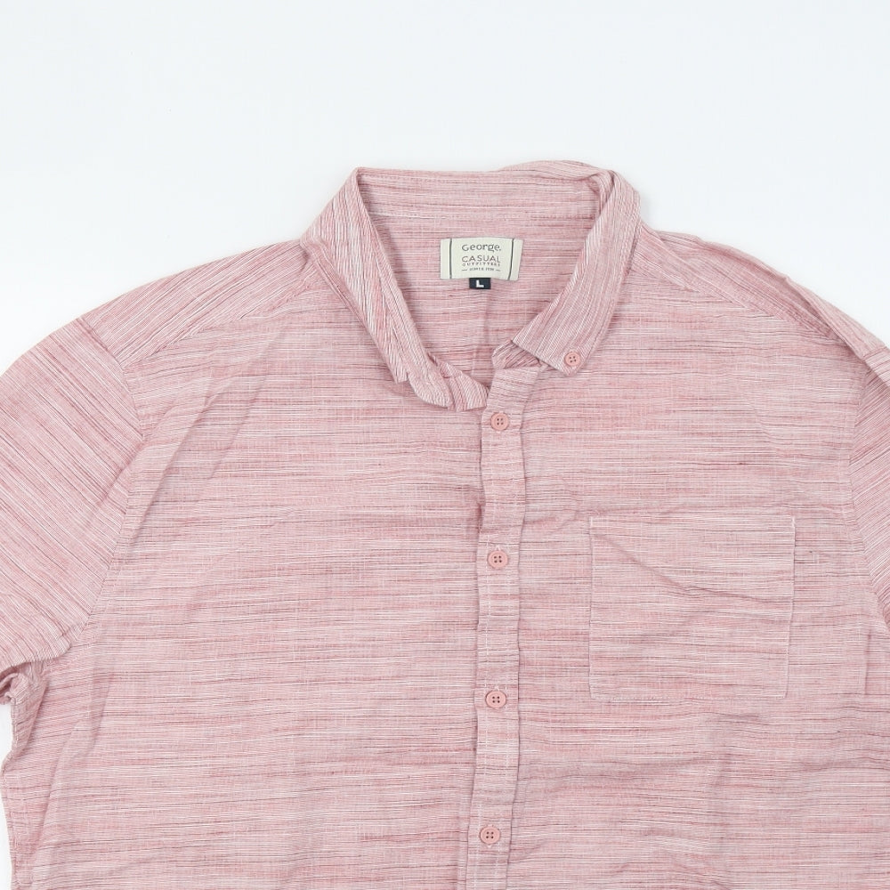 George Mens Red    Button-Up Size L  - 44inch