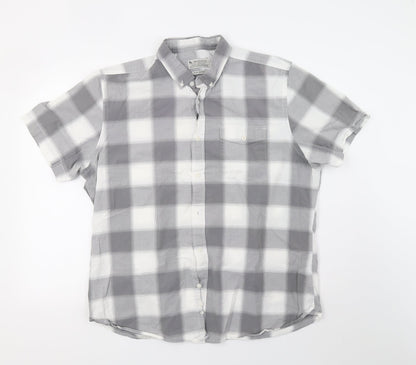 saisnburys Mens Grey Check   Button-Up Size XL  - 44inch