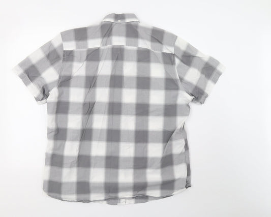 saisnburys Mens Grey Check   Button-Up Size XL  - 44inch