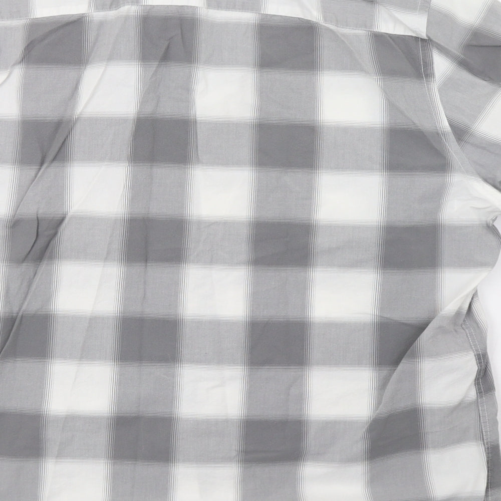 saisnburys Mens Grey Check   Button-Up Size XL  - 44inch