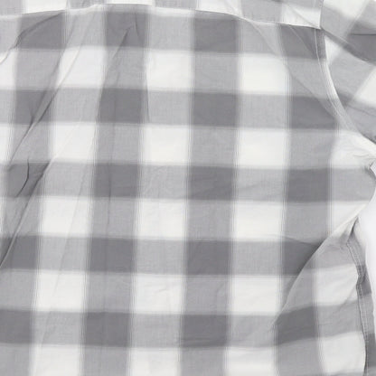 saisnburys Mens Grey Check   Button-Up Size XL  - 44inch