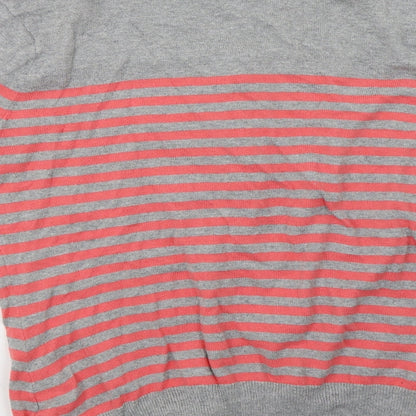 F&F Womens Grey Striped  Cardigan Jumper Size 14