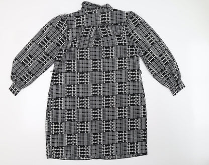 Matalan Womens Black Geometric  A-Line  Size 16  - 42