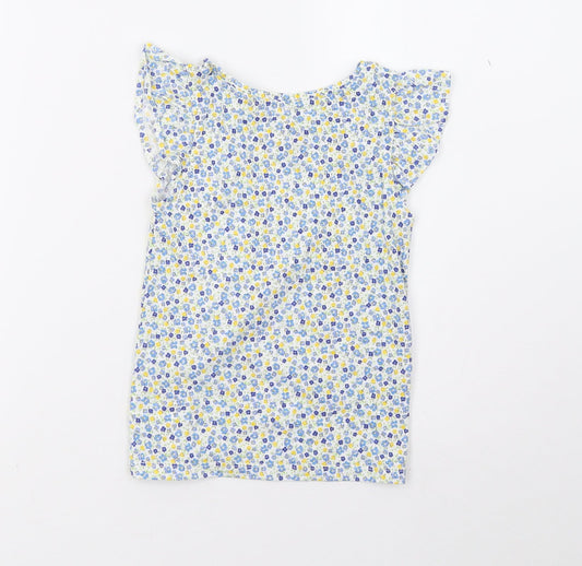 Mothercare Girls White Polka Dot  Basic T-Shirt Size 5 Years