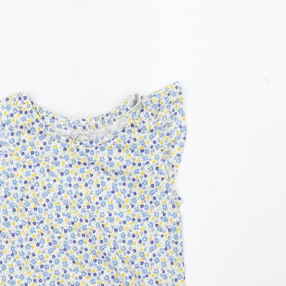 Mothercare Girls White Polka Dot  Basic T-Shirt Size 5 Years