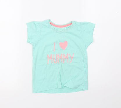 Young Dimension Girls Green   Basic T-Shirt Size 24 Months