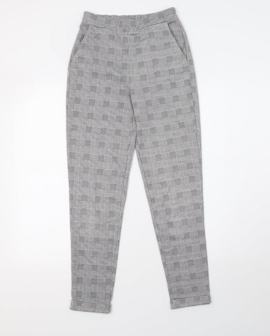 Primark Womens White Check  Trousers  Size 6 L29 in - v