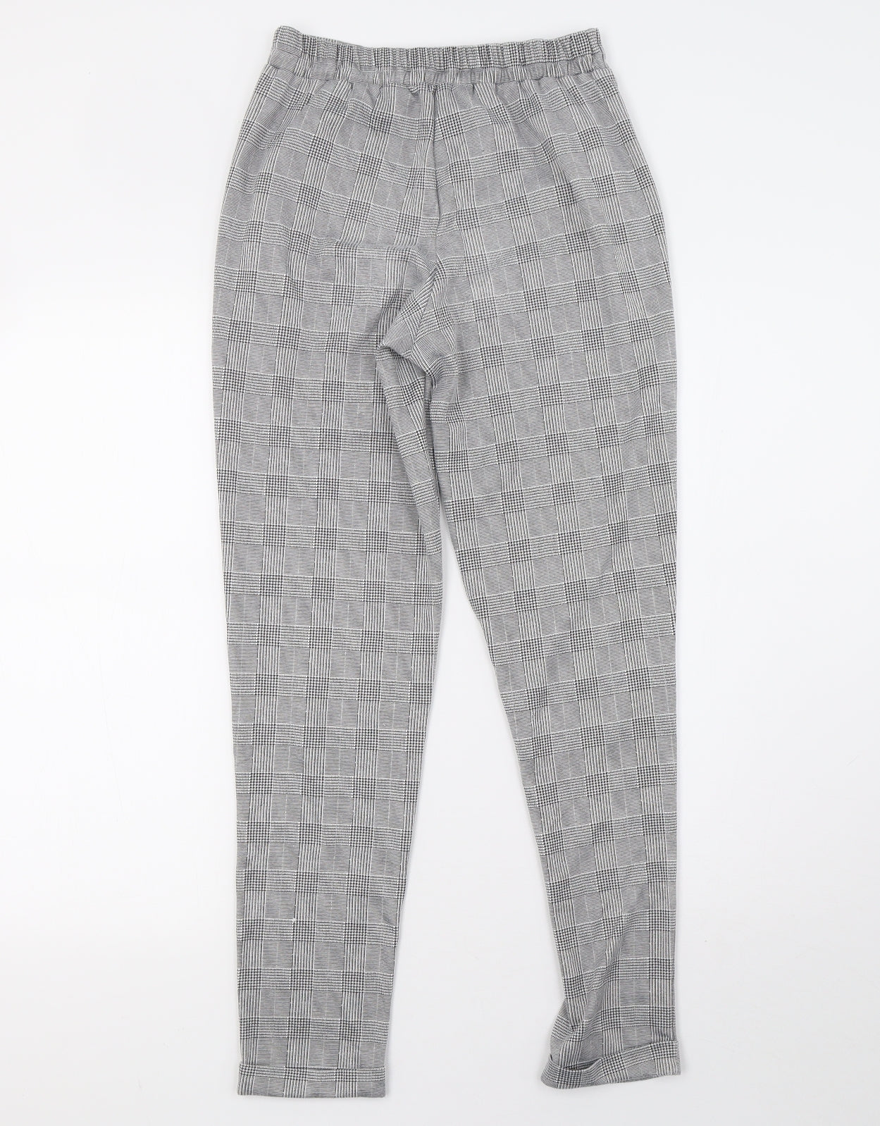 Primark Womens White Check  Trousers  Size 6 L29 in - v