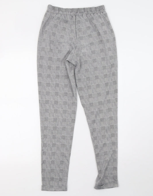 Primark Womens White Check  Trousers  Size 6 L29 in - v
