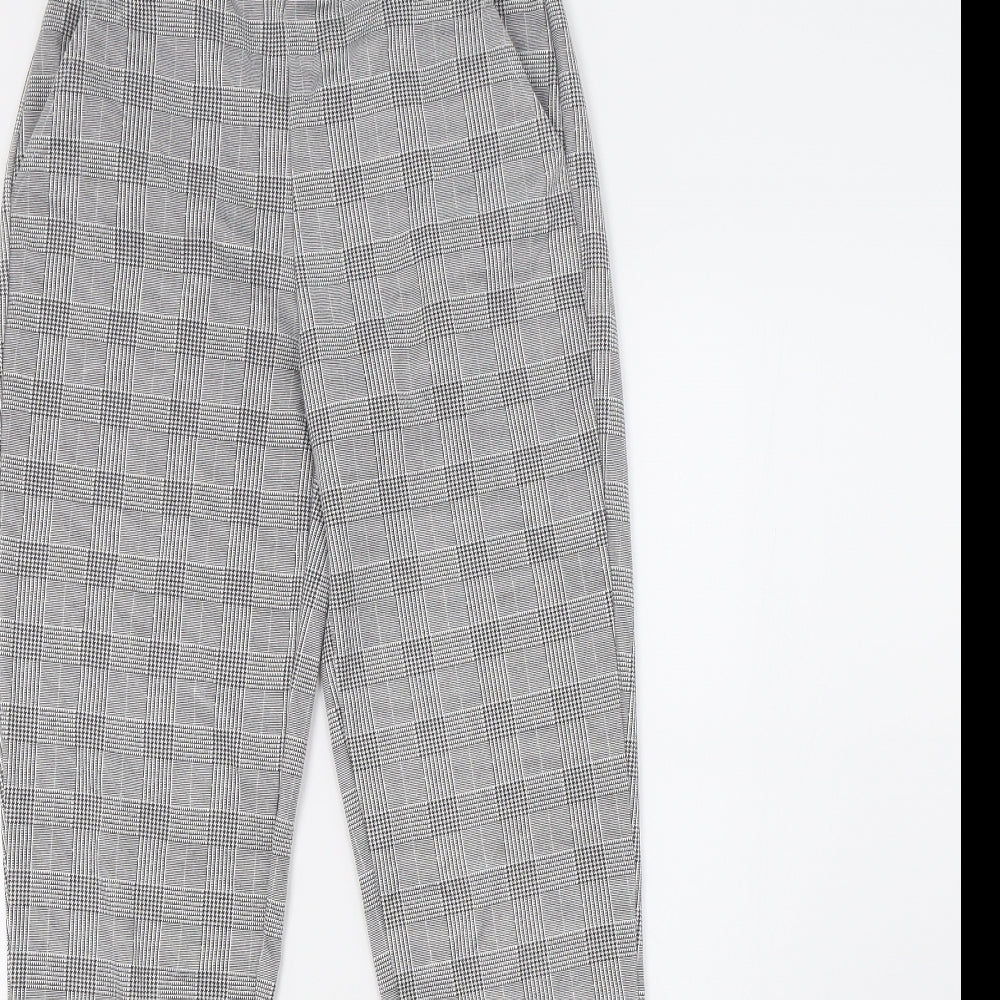 Primark Womens White Check  Trousers  Size 6 L29 in - v