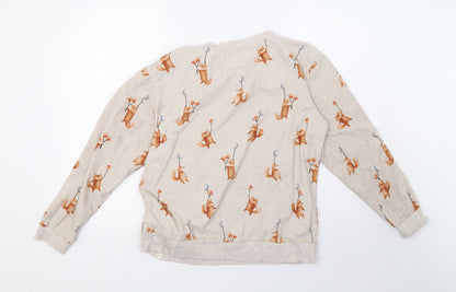NEXT Womens Beige Polka Dot   Pyjama Top Size M