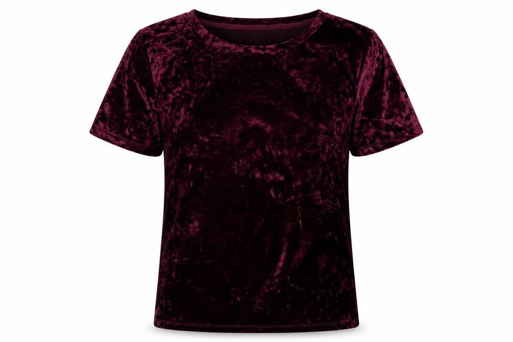 Marks and Spencer Womens Purple  Velvet Basic T-Shirt Size 6
