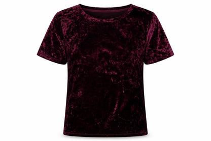 Marks and Spencer Womens Purple  Velvet Basic T-Shirt Size 6