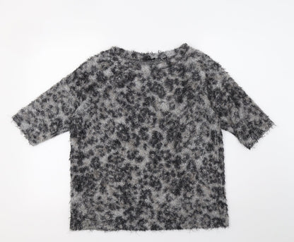 River Island Womens Brown Animal Print  Pullover Sweatshirt Size 10