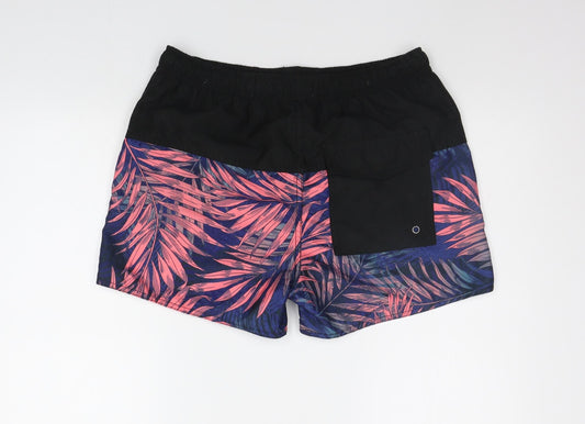 Another Influence Mens Black Floral  Sweat Shorts Size S - Elasticated Waist