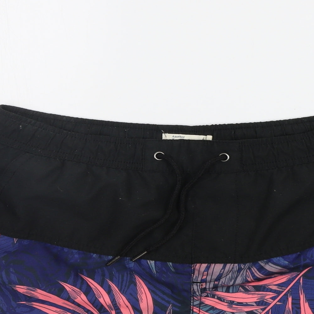 Another Influence Mens Black Floral  Sweat Shorts Size S - Elasticated Waist